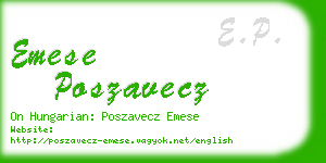 emese poszavecz business card